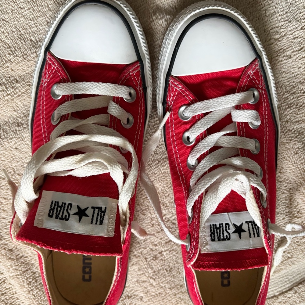 Converse Red Low Top Canvas Slip-On Sneakers - Picture 11 of 11